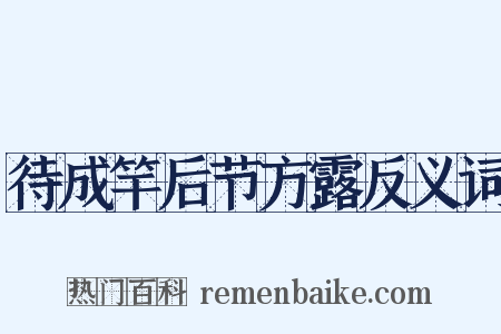 待成竿后节方露反义词是什么意思的图片